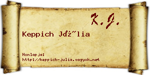 Keppich Júlia névjegykártya